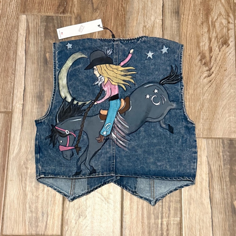 Vigoss One of a Kind Rhinestone Painted Horse Vest
